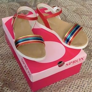 NIB Sprox girls metallic rainbow sandals in size 1